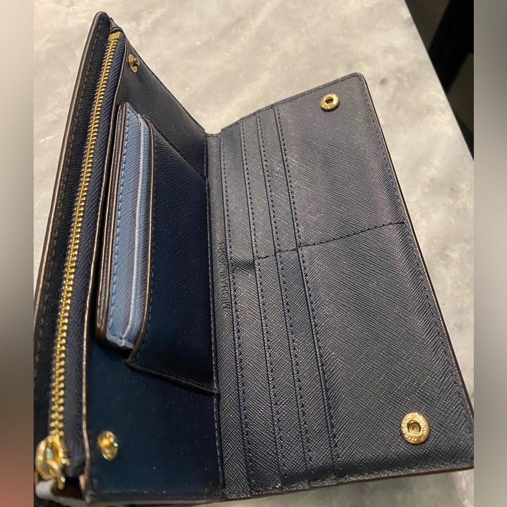 Michael Kors Leather Snap-Front Wallet with Card Case